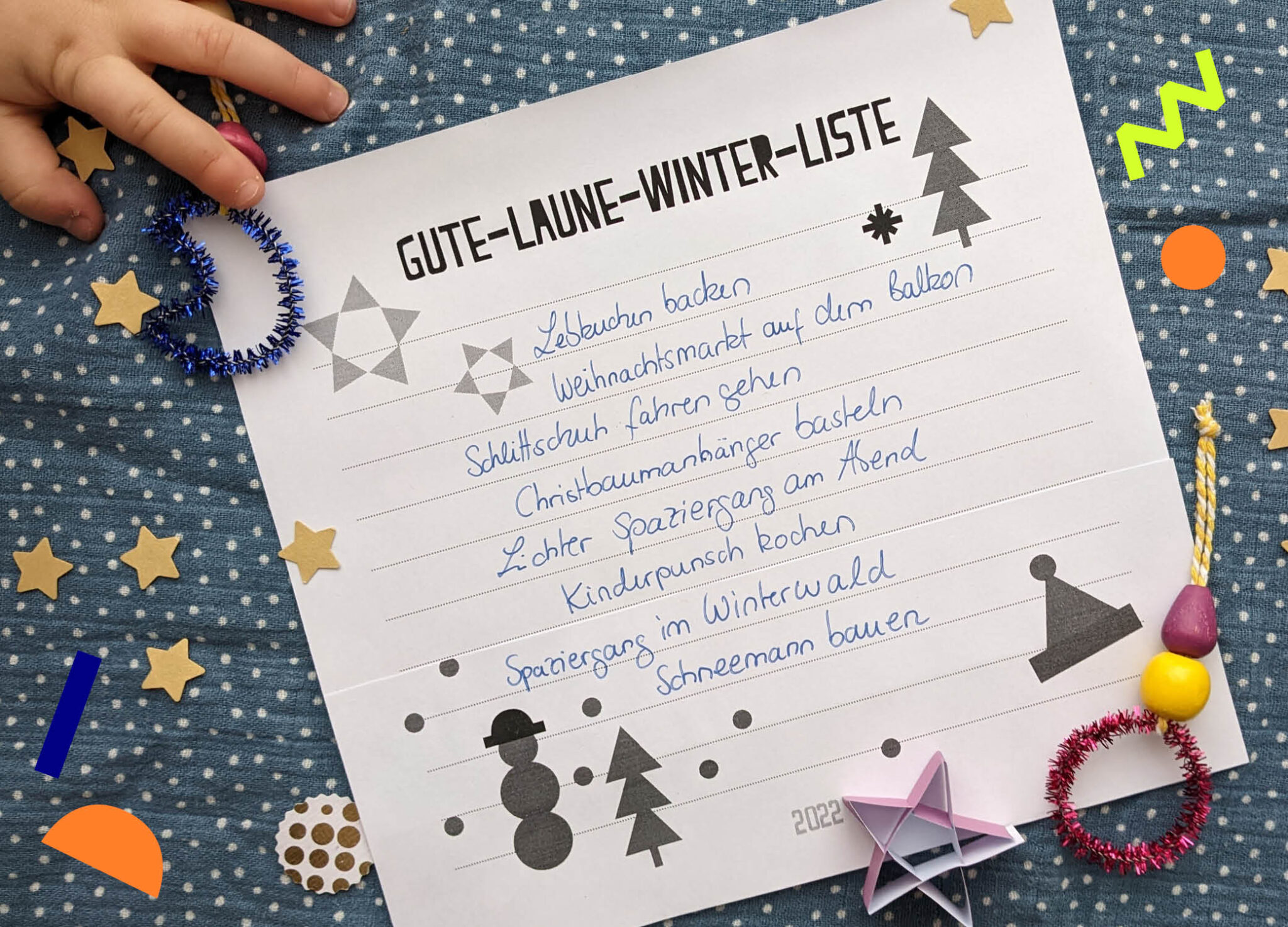 Gute-Laune-Liste und -Kalender für den Winter – Schnipsel Kiste