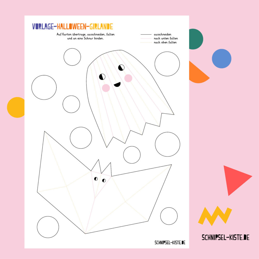 Halloween Girlande falten – Schnipsel Kiste
