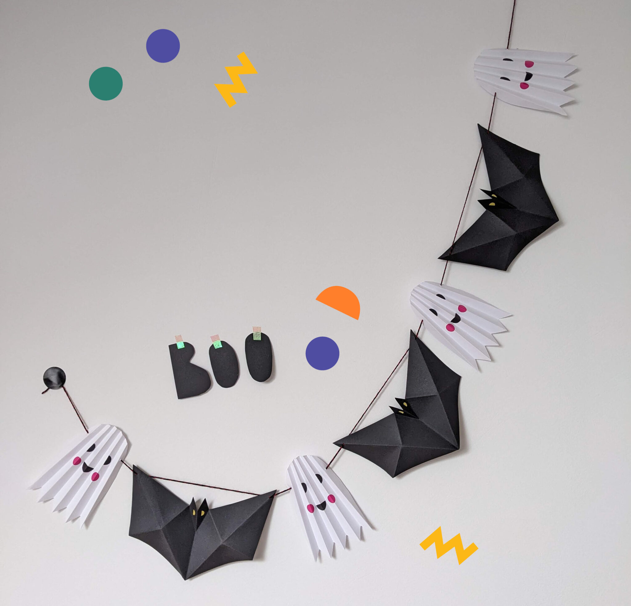 Halloween-Deko-Set – Banner 'Willkommen Närrliche Sterbliche', 3D-Fledermäuse, Spinne, Kürbis – Schwarz/orange, Ca. 228 Cm & 299 Cm