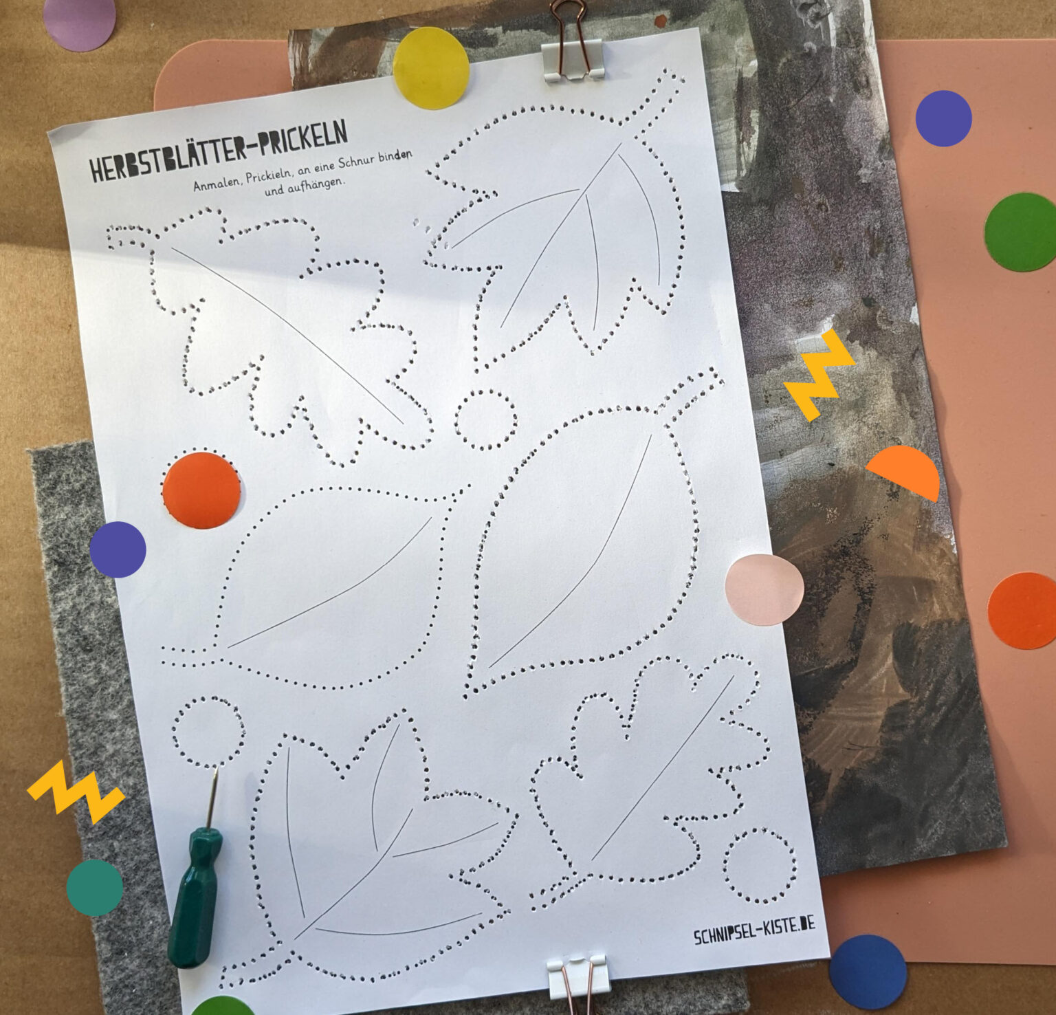 Prickeln im Herbst – Schnipsel Kiste